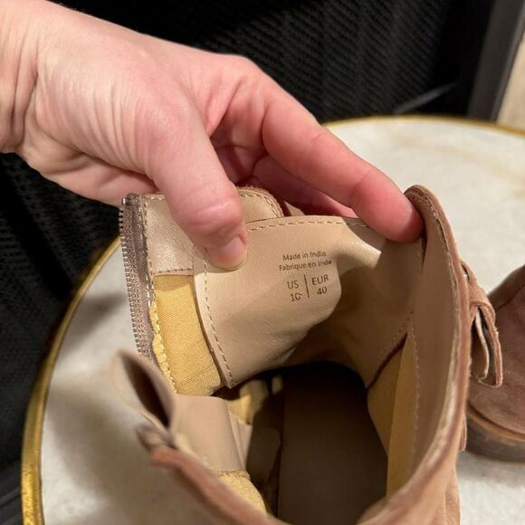 Black Suede Studio Layla Moto‎ Bootie in Blush Suede, Women's Size 10 - Picture 5 of 8